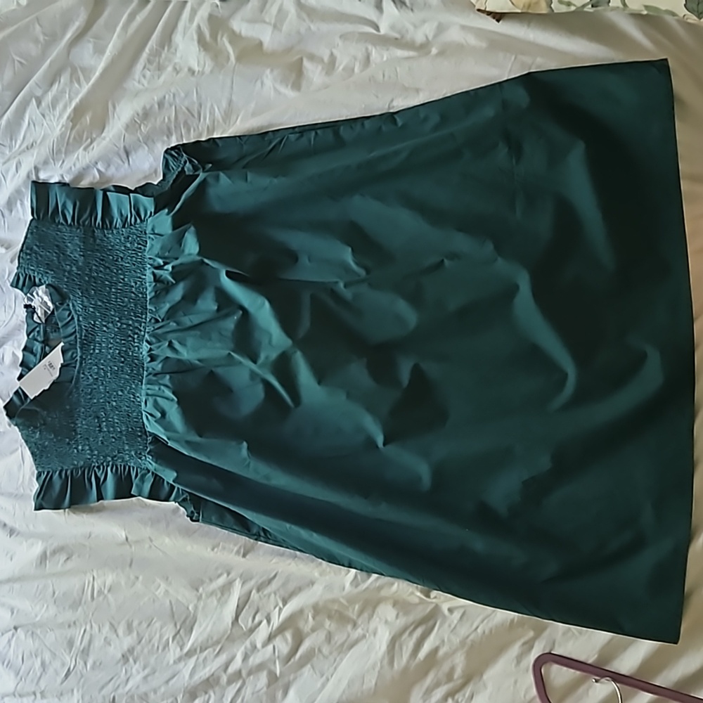 THML hunter green cotton dress